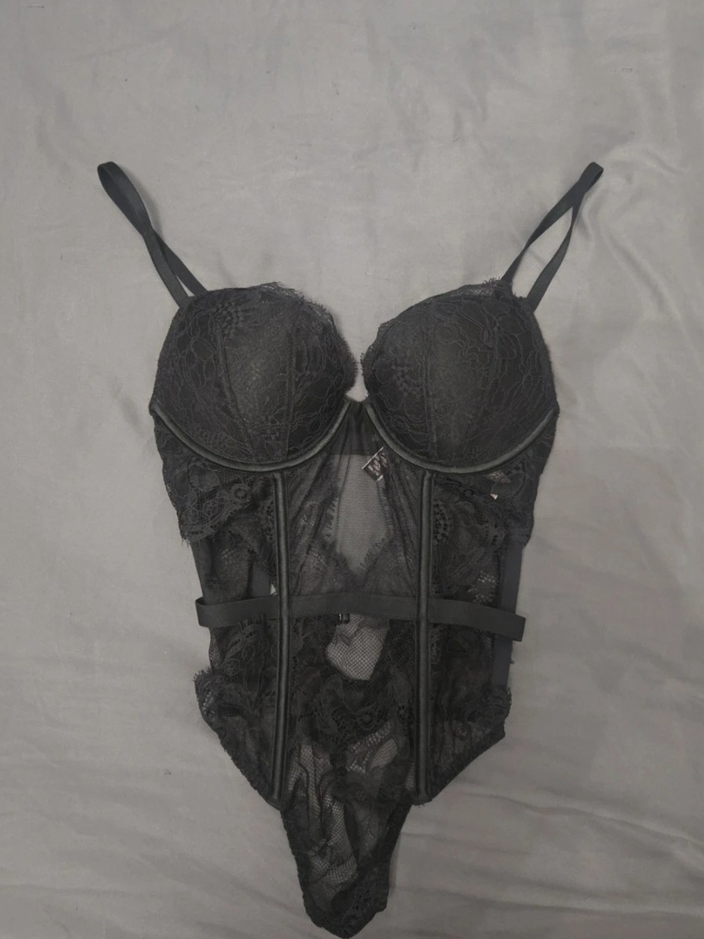 Victoria's Secret Black Lace Underwire Bodysuit